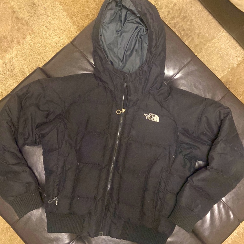The North Face Black Short Hooded Feather Jacket